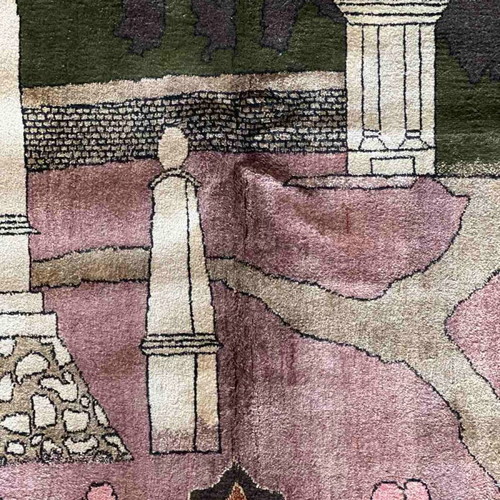 Afgan Silk Handmade Silk Rug new, unique technique