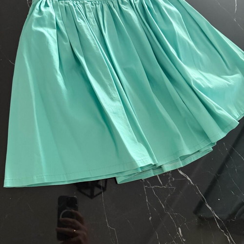 Handmade pleated skirt green, cotton, size Small, like new