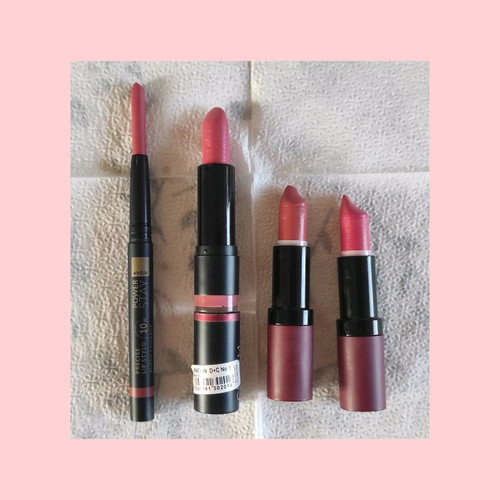 Lipsticks used, pack of 4 coral shades