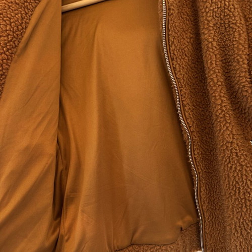 Synthetic fleece jacket, brown, size small