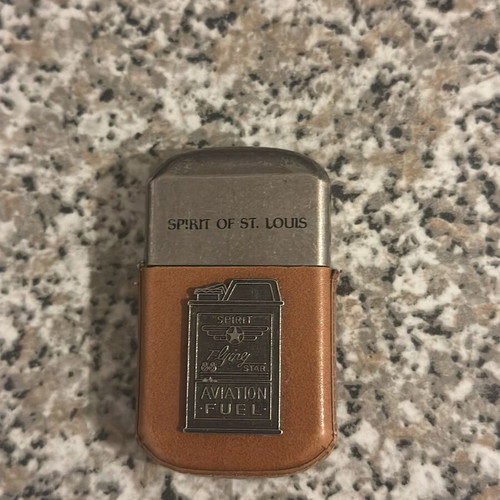 Spirit of St. Louis vintage petrol windproof lighter with leather