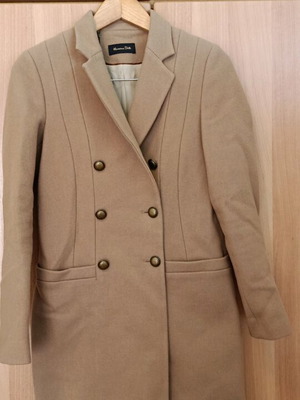 Massimo Dutti coat used, beige and brown, size S