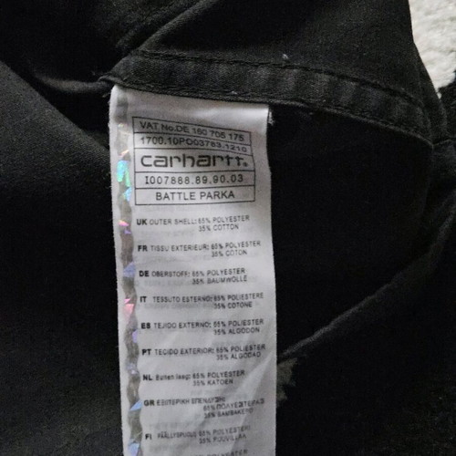 Carhartt parka used, black, size S and M
