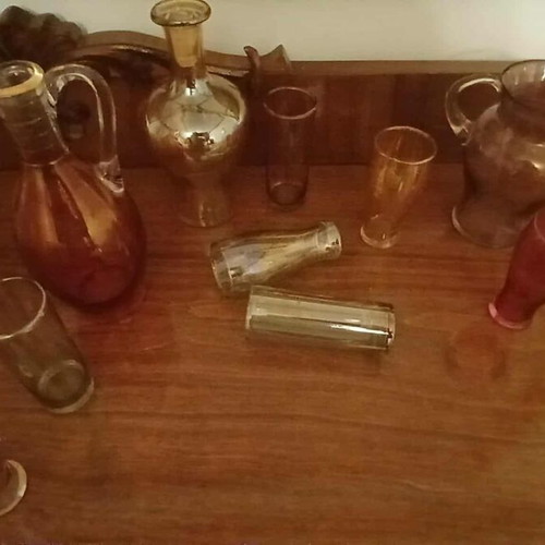 Vintage drink glasses and jugs like new, set of 10 pieces
