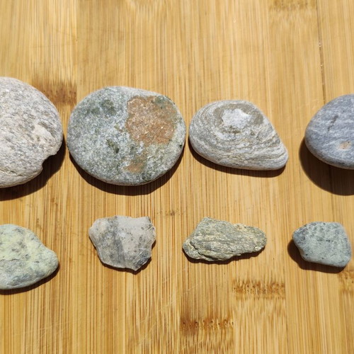 Aegean natural stone collection, schist and quartz, 8 pieces