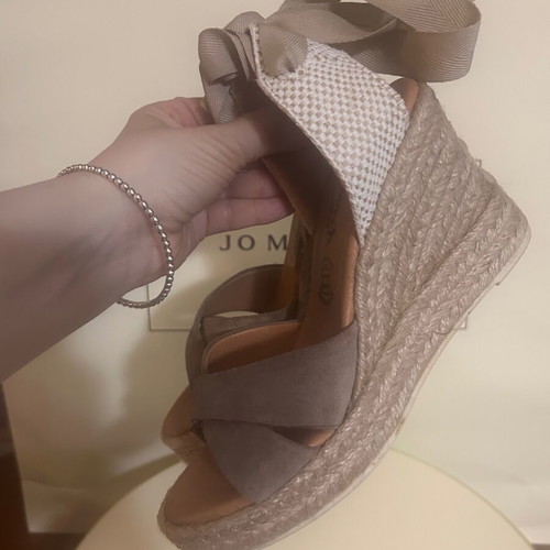 Boxer leather platform espadrilles size 36 new, tan color
