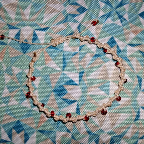 Macrame bracelet with decorative beads