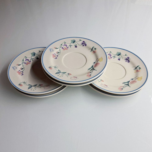 Set of 6 plates with classic country floral pattern like new
