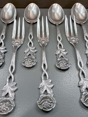 Silver spoons and forks 1000 grade like new, set of 12 pieces