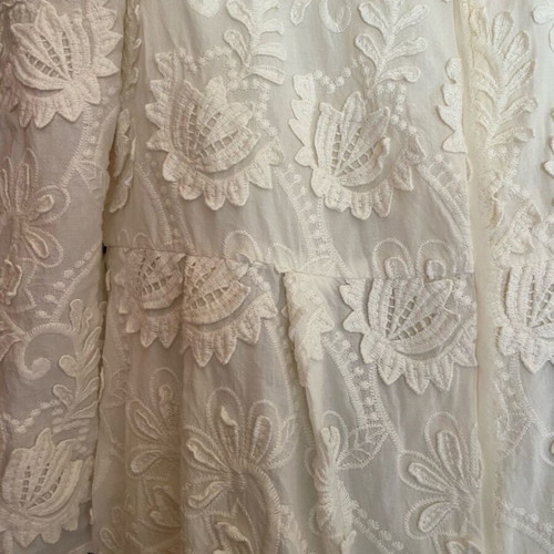 Zara lace coat white like new, cotton lace knee length