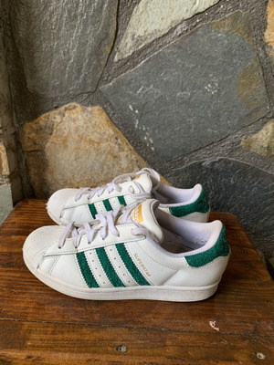 Adidas Superstar sneakers used, size 38, white and green