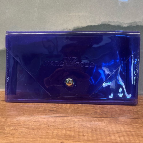 Marc Jacobs purple transparent pouch clutch new