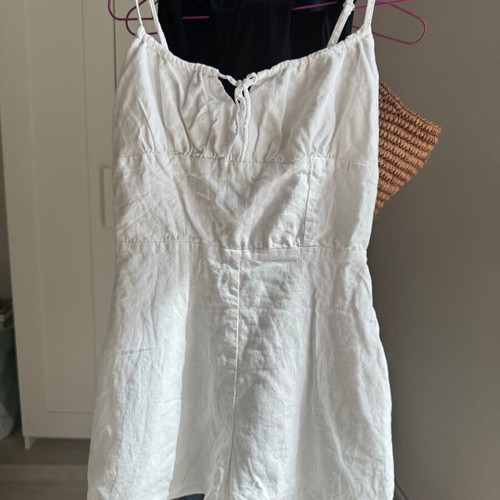 Bershka white short romper, size XS