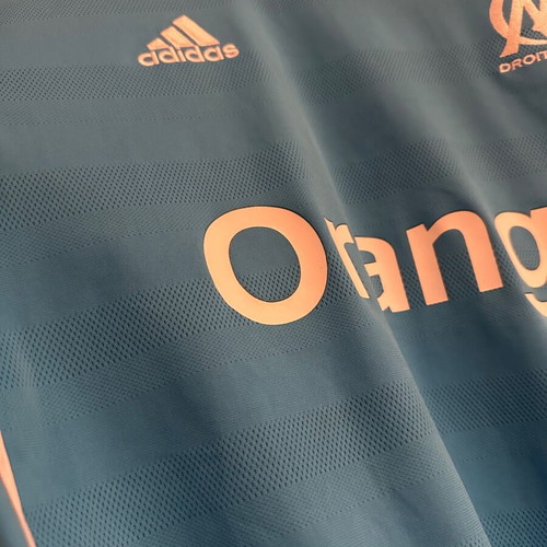 Luis Gustavo Marseille adidas jersey used, size L, Ligue 1 patches