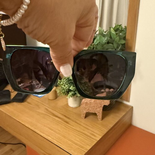 Ikko Oversized Geometric Sunglasses Green Like New
