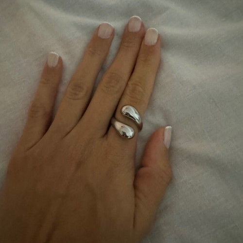 Steel ring new, silver modern design