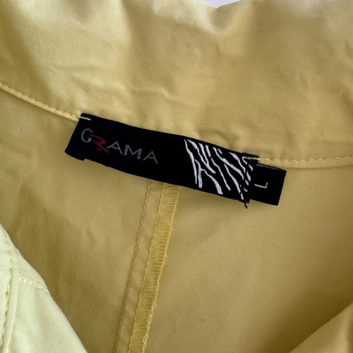 Grama pleated shirt size L used, yellow with balloon sleeves