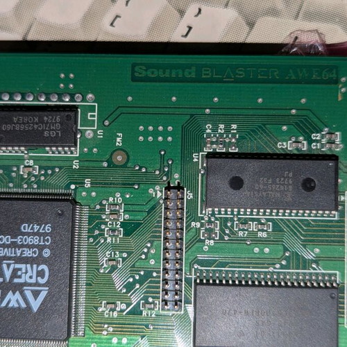 Creative Sound Blaster AWE64 ISA sound card used, CT4500, 1997, retro