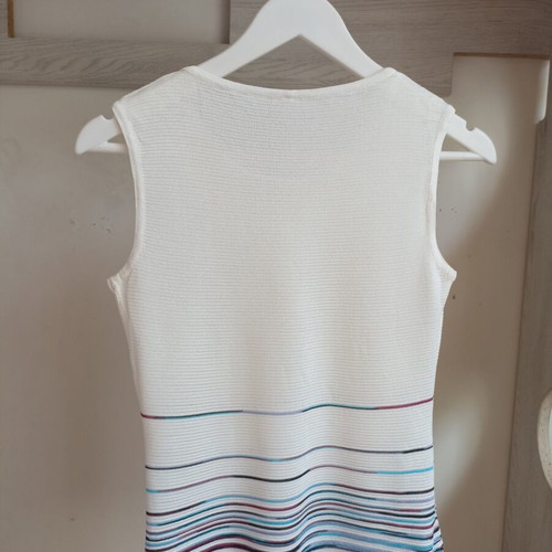Missoni women's top, white with multicolor stripes, size S