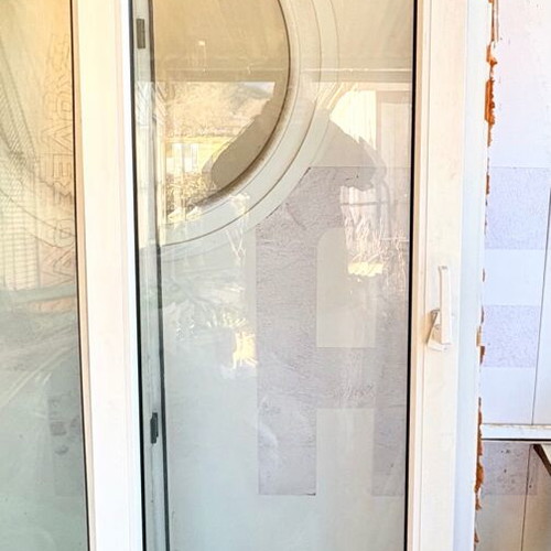 PVC balcony door single leaf with fixed panel double glazing