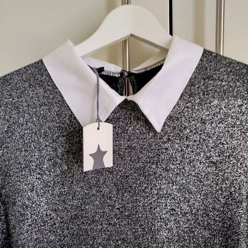 Dress new gray lame with thin fleece lining size M