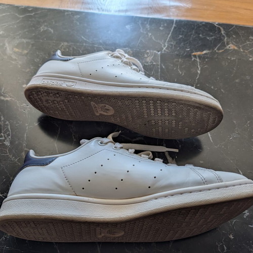 Adidas Stan Smith sneakers size 43.5 used, white and blue