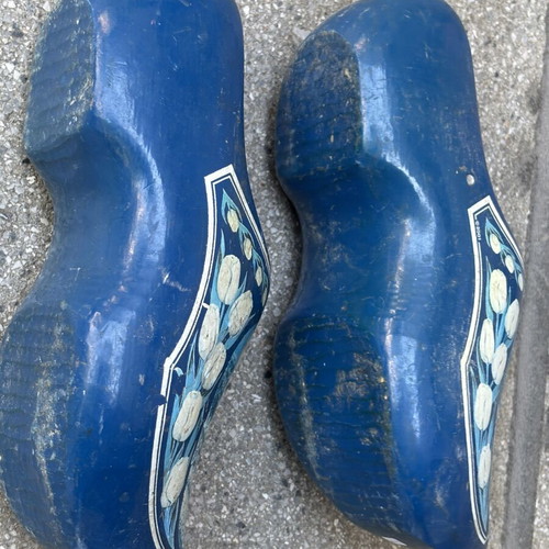 Dutch Wooden Clogs Used, Blue, Size 37, Handmade