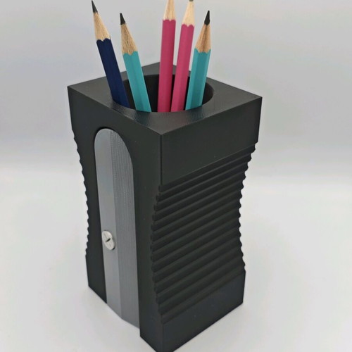 Pencil holder shaped like a sharpener new, 3d printed from esun pla+ material