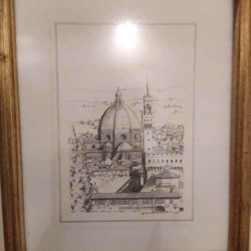 Engravings themed on Italy new, set of 3 pieces