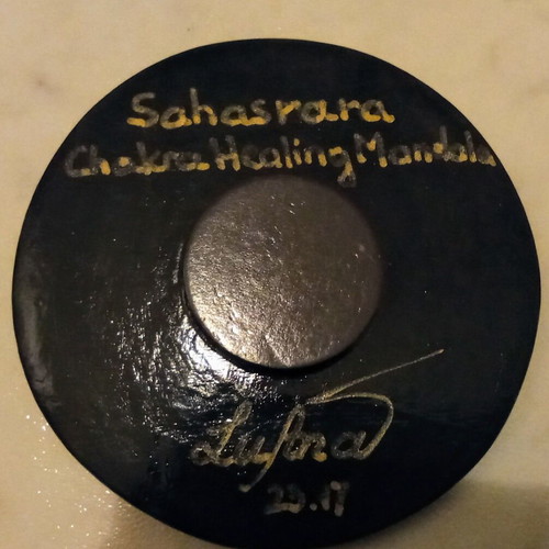Handmade Sahasrara mandala magnet new, decorative plaster art