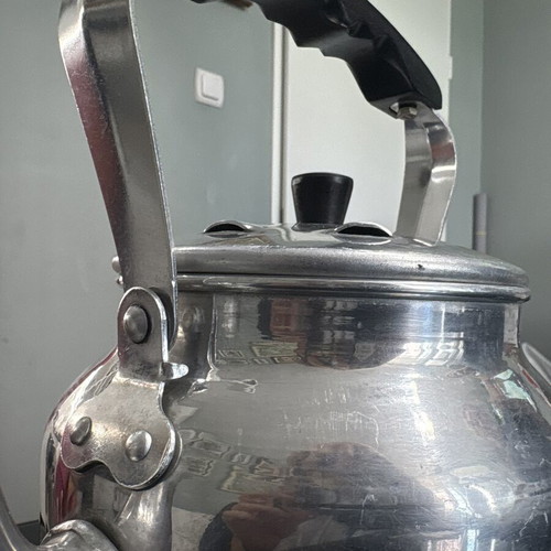 Retro aluminum vintage teapot USSR used, 3.5L capacity