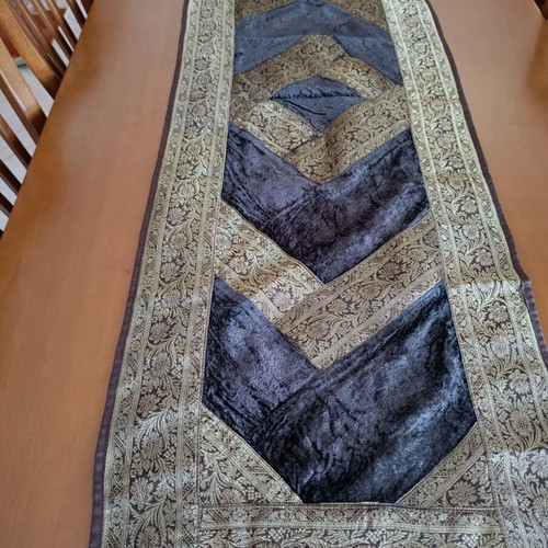 Large runner used from Morocco in brown and gold shades