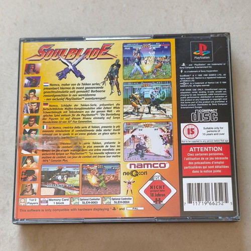 Soulblade PlayStation (PS1) game, Namco, complete set with manual