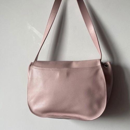 Longchamp leather bag used, pink, 30x21x10 cm
