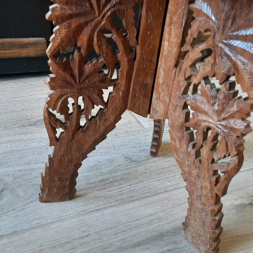 Wooden stool like new with carved decoration
