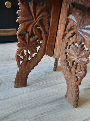 Wooden stool like new with carved decoration