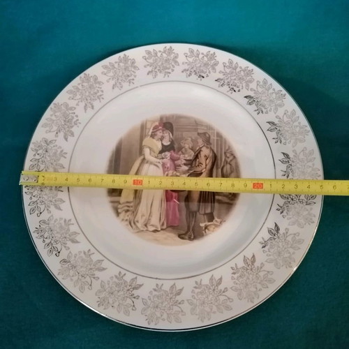 Sofafils porcelain decorative plate with Victorian scene, 1970s