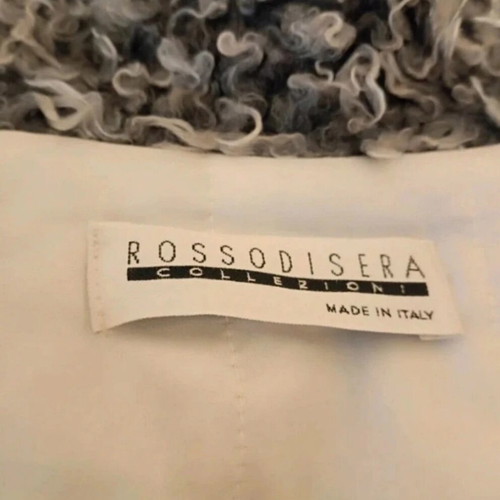 Rossodisera Y2K Silver Metallic Jacket with Faux Fur Used