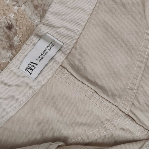 Ballon denim pants Zara beige like new size M