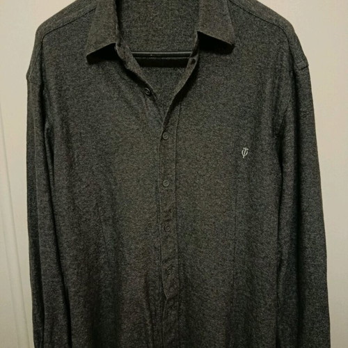 Pioneer London men's shirt dark gray flannel size L like new