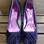 Vintage purple peep-toe heels used, size 39, Kokette