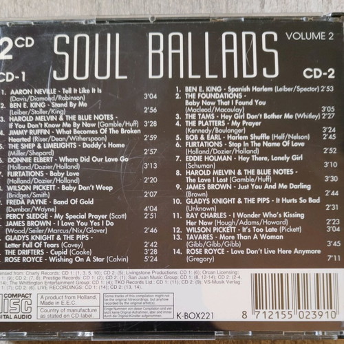 Soul Ballads 2 CD box used in good condition