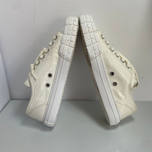 Prada leather Cassetta Wheel sneakers used, beige, size 38.5
