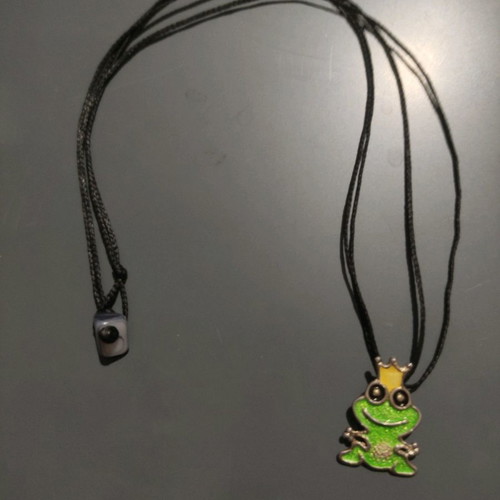 Necklace with double cord frog pendant