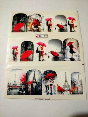 Αυτοκόλλητα νυχιών νερού σετ 2 τεμ. Full nail BN-373, BN-374 καινούργια