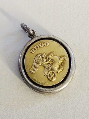 Ilias Lalaounis 18K Gold and 925 Silver Pendant like new, 2000 charm