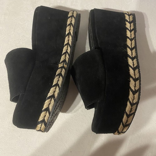 So Chic By Vsk Leather Mules Platform Sandals Size 36 Like New