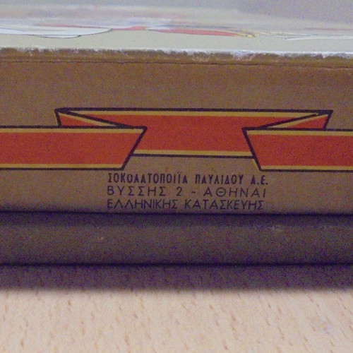 Pavlides Chocolates old promotional box used, empty