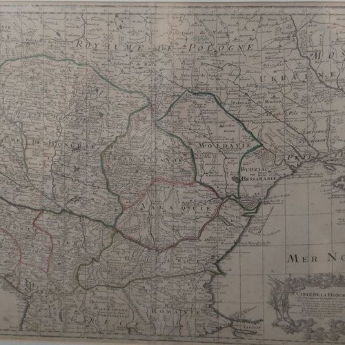 Engraving print with Europe map 1703 used