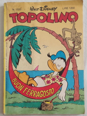 Topolino n.1550 1985 vintage Disney comic magazine used